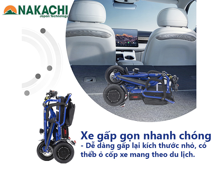 Xe Điện 3 Bánh Gấp Gọn Nakachi NC-M15